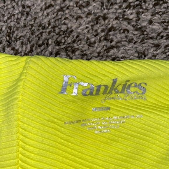 Frankie’s Bathing suit: neon yellow// size medium// moderate coverage - Picture 3 of 3